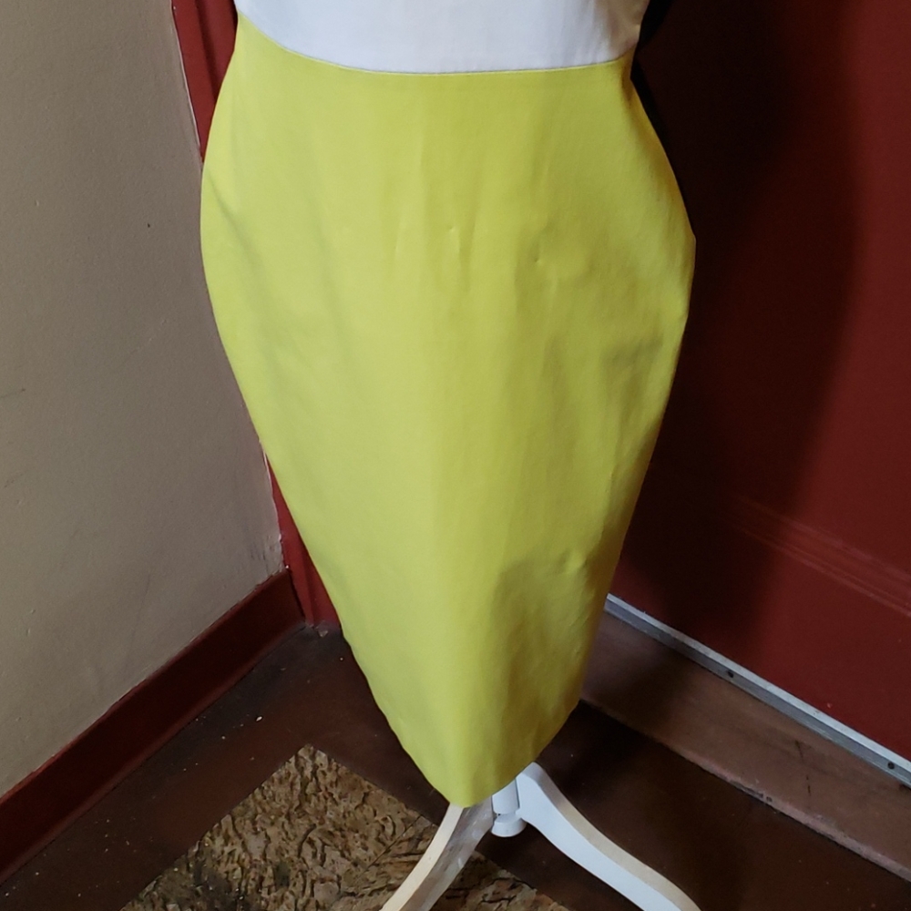 Calvin Klein  b7c blk/wht/ citron Dress Size 14 - Picture 14 of 16